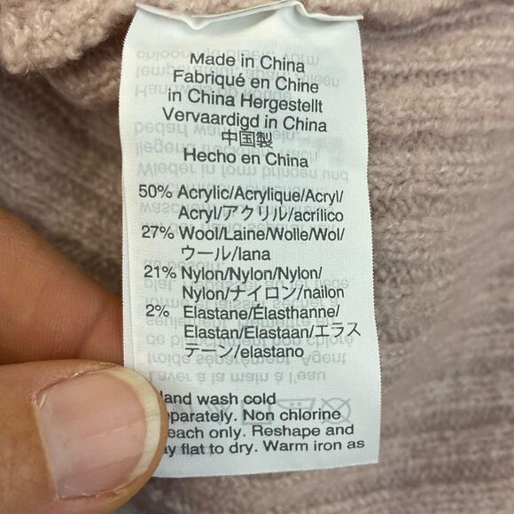 MADEWELL baby pink Wool Blend Ruffle Bell Long Sleeve Super Soft Sweater size XS - Picture 3 of 6